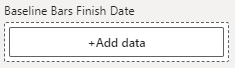 Baseline Bars Finish Date field well in the Power BI visualizations pane