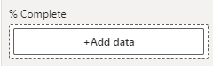 % Complete field well in the Power BI visualizations pane