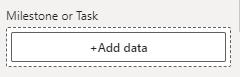 Milestone or Task field well in the Power BI visualizations pane
