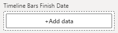 Timeline Bars Finish Date field well in the Power BI visualizations pane