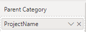 Parent Category field well in the Power BI visualizations pane