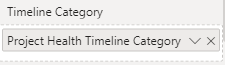 Timeline Category field well in the Power BI visualizations pane