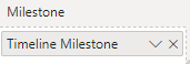 Milestone field well in the Power BI visualizations pane