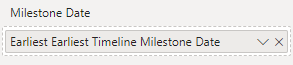 Milestone Date field well in the Power BI visualizations pane
