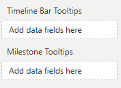 Timeline Bar and Milestone Tooltips field wells in the Power BI visualizations pane