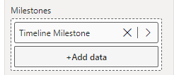 Milestone field well in the Power BI visualizations pane
