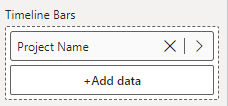Timeline Bars field well in the Power BI visualizations pane