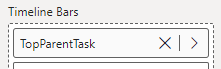 Timeline Bars field well in the Power BI visualizations pane