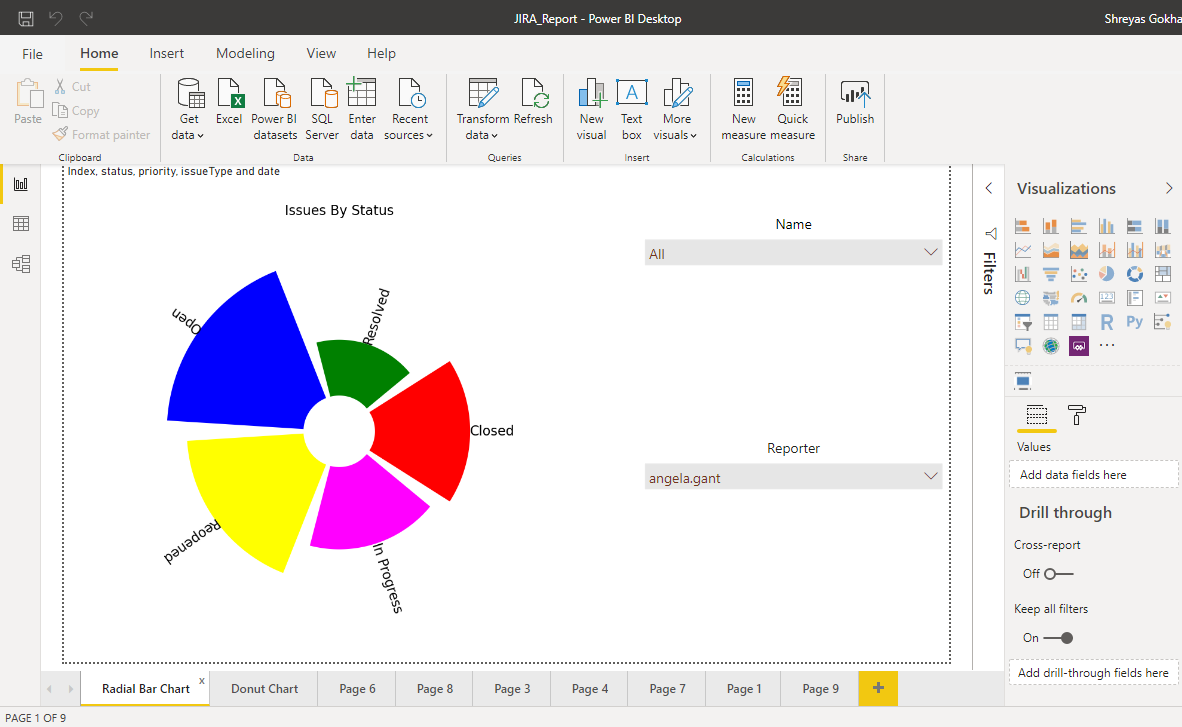 PowerGraph | Jira Python radial bar chart
