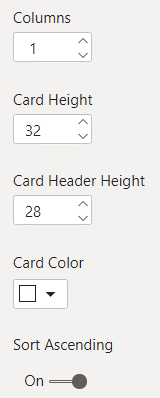 Card Settings - Stratada Taskboard User Guide