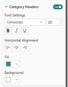 PowerGraph Gantt Timeline for Power BI - Category headers text 1